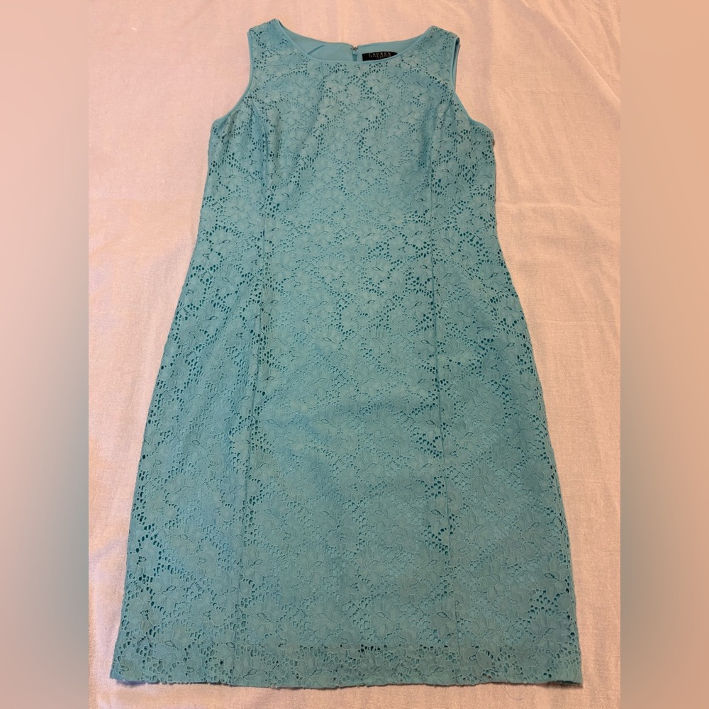 Lauren Ralph Lauren Turquoise colour Lace Dress - Picture 4 of 8